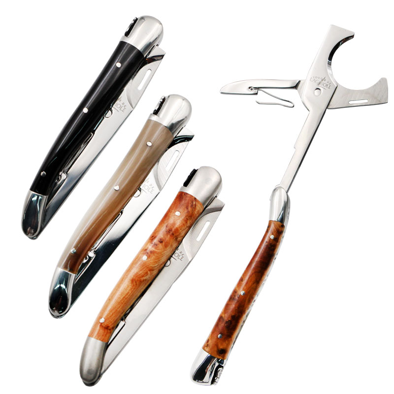 新品 法国原装Laguiole拉吉奥乐雪茄剪刀 便携手工折叠石楠木牛角
