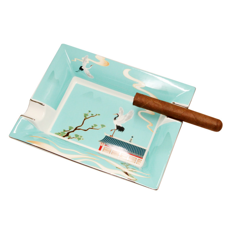 Lafuli雪茄烟灰缸彩色陶瓷双人