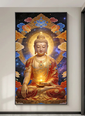 燃灯古佛十字绣新款线绣定光佛燃灯佛普光如来家用画像贴画钻石画