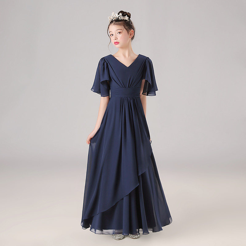 女大童晚礼服高端轻奢小众钢琴演奏小提琴演出服主持人朗诵表演裙图片