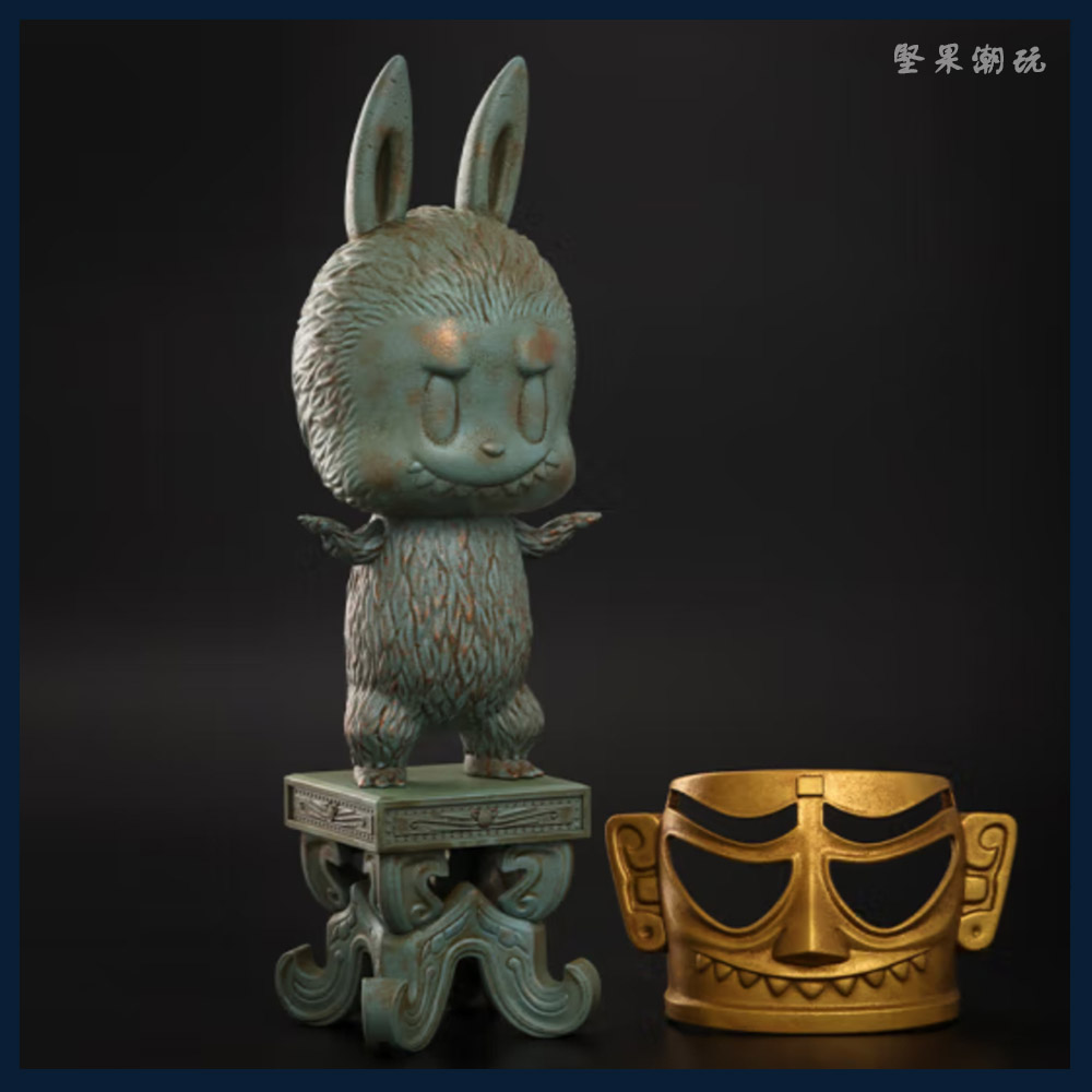 泡泡玛特LABUBU金面铜人