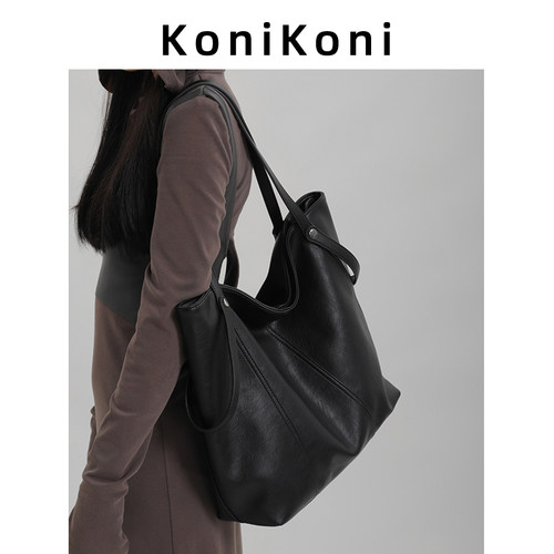 KoniKoni真皮高级托特包女大容量