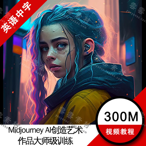 Midjourney AI绘图出图创造人工智能设计艺术作品MJ训练视频教程