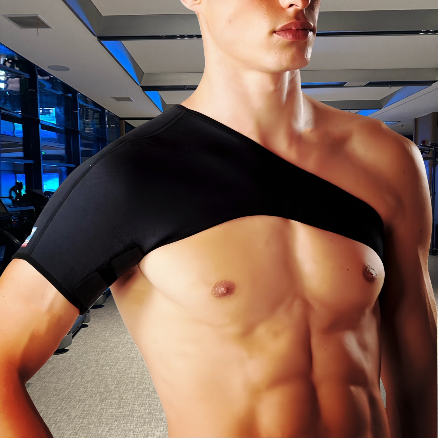 LP738护肩带可调节男健身训练运动护套羽毛球肩部保暖固定保护套