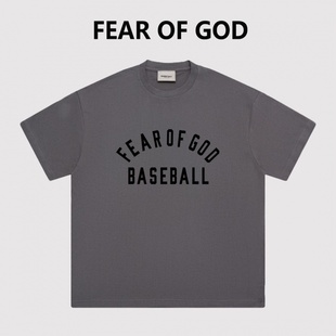 GOD BASEBALL美式 潮牌夏季 植绒字母 情侣短袖 男士 T恤 FEAR