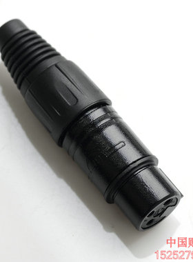 乐群JS136N-BG 黑色金 话筒插 母卡隆 卡农母头 卡龙头铜芯24K金