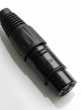 乐群JS136N-BG 黑色金 话筒插 母卡隆 卡农母头 卡龙头铜芯24K金