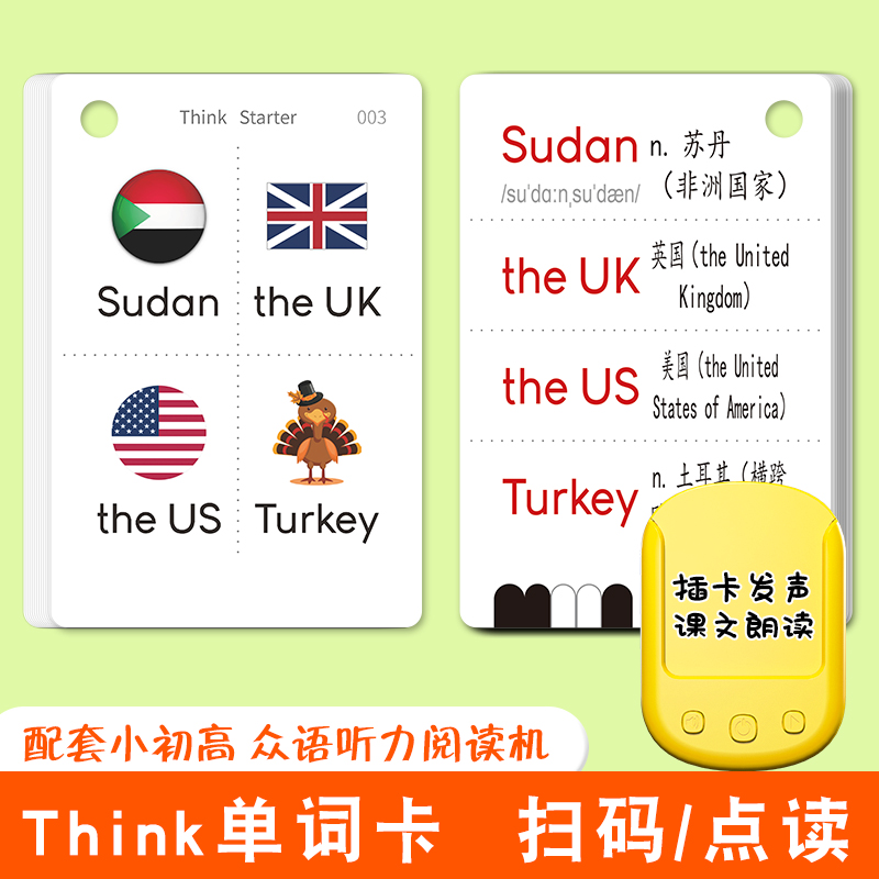 剑桥THINK第二版新版英语单词卡片Starter12级别KET词汇PET考试