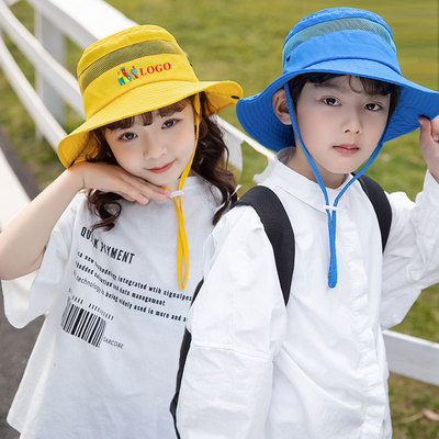 儿童帽子防晒遮阳渔夫帽小黄帽