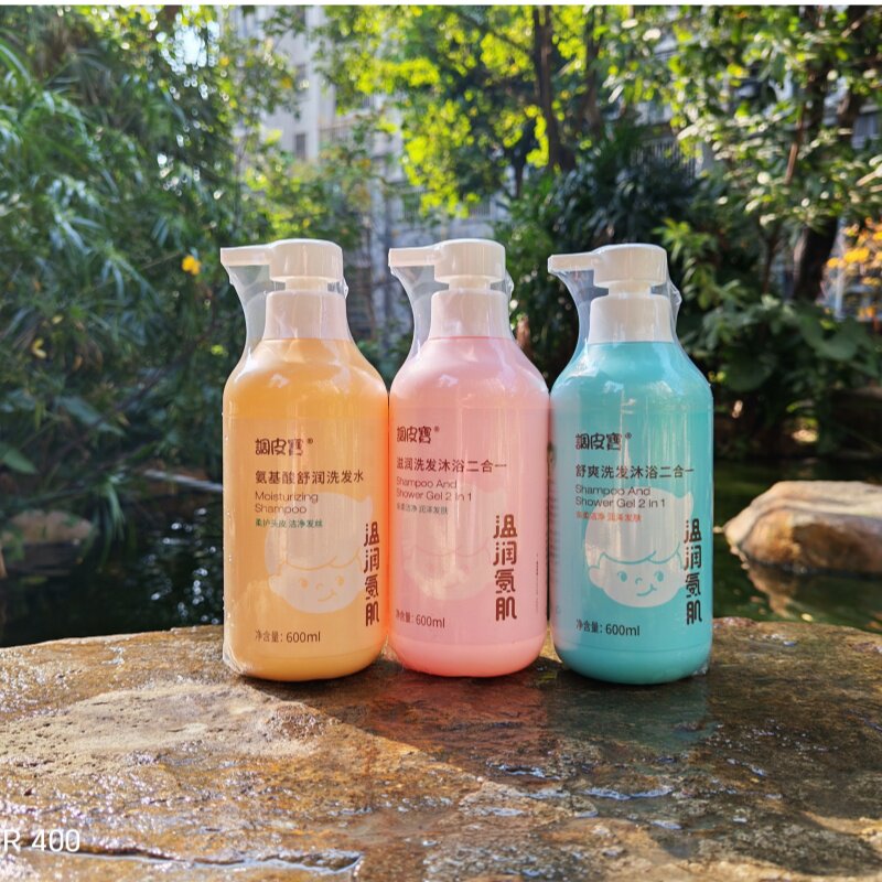 调皮洗发沐浴二合一儿童舒爽滋润沐浴露宝宝温润氨肌洗发水600ml