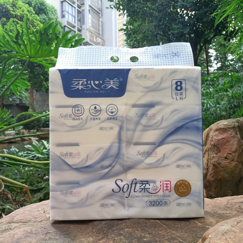 柔心美柔润L码抽取式面巾纸