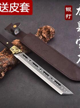 龙泉锻打斩切砍骨刀户外露营生存防身刀砍柴锋利冷兵器高锰钢开刃