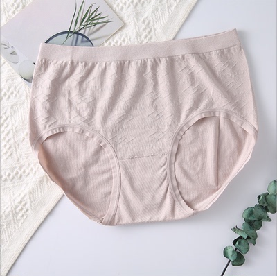 莫代尔少女无缝艾草底裆三角裤