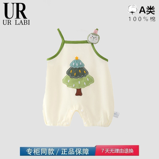 连身衣服 品牌撤柜清仓特价 夏季 新款 吊带连体衣宝宝圣诞树薄款
