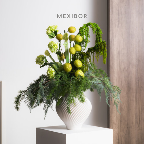 MEXIBOR陶瓷涡旋花瓶白色艺术感