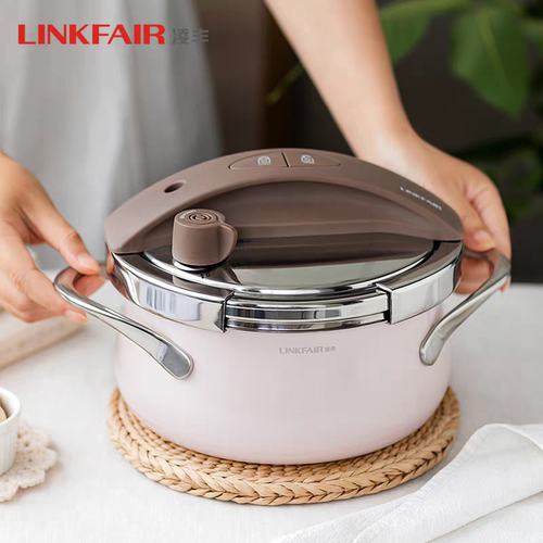 LINKFAIR/凌丰玲珑小高压锅304不锈钢3升防爆按钮迷你安全压力锅