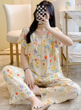 防凸点夏季遮胸女宽松凉快家居服