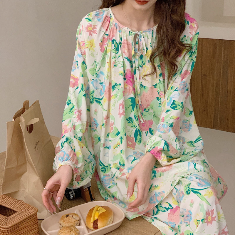 棉绸睡衣女士特大码宽松薄款棉绸家居服春夏季人造棉稠空调服套装
