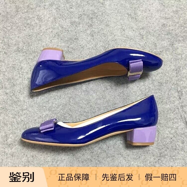 美国蝴蝶结漆皮高跟鞋