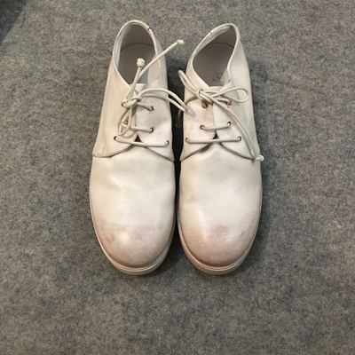 美国白色复古风做旧短靴高帮皮鞋