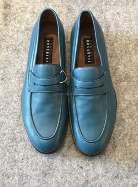 德国Fratelli Rossetti男灰蓝色penny乐福鞋低帮休闲鞋