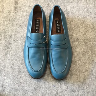 德国Fratelli Rossetti男灰蓝色penny乐福鞋低帮休闲鞋