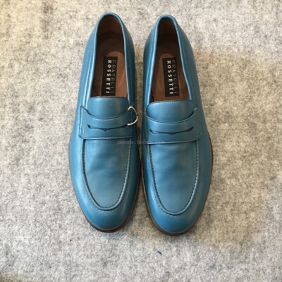 德国Fratelli Rossetti男灰蓝色penny乐福鞋低帮休闲鞋