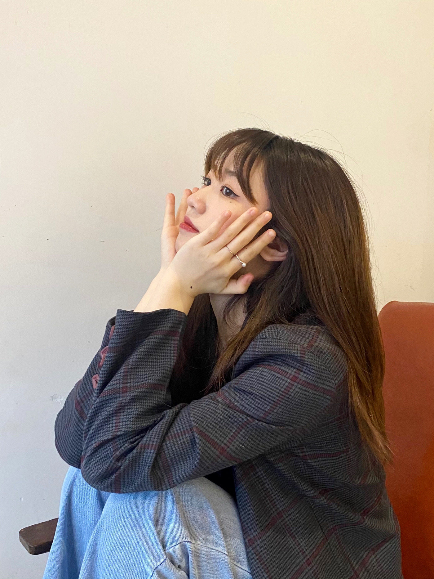 大蒜 炸街小西装外套女2022韩版宽松格子英伦风气质休闲西服上衣
