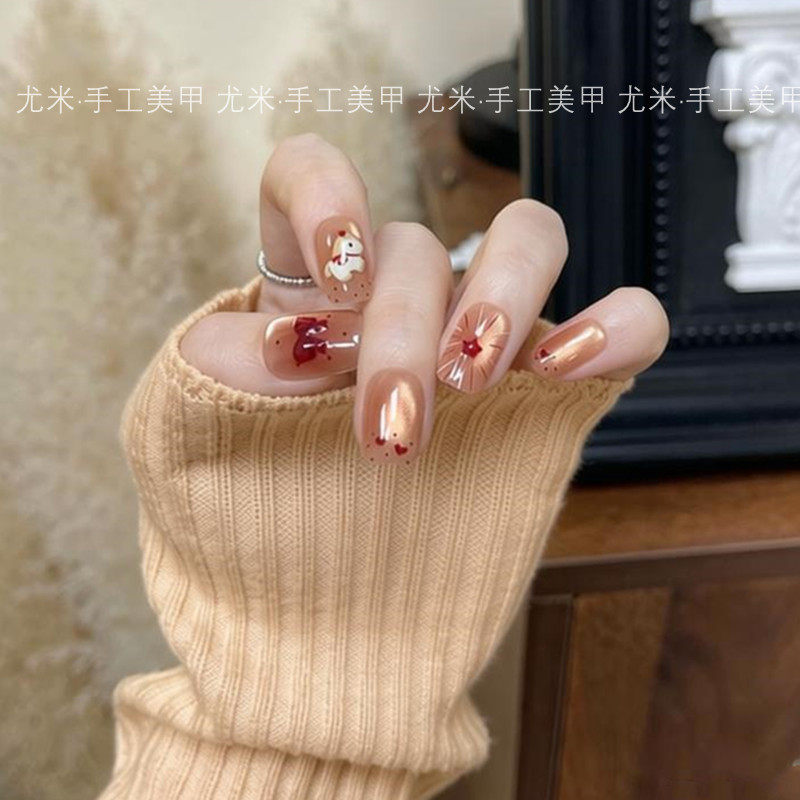 马到成功手工美甲穿戴甲卡通可爱少女风指甲贴片可拆卸甲片高级感,彩妆/香水/美妆工具,穿戴甲/甲片,淘宝优惠券,粉丝福利购,淘宝优惠卷