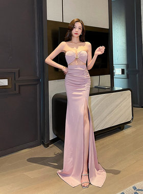 纯欲抹胸长裙夜场晚礼服连衣裙