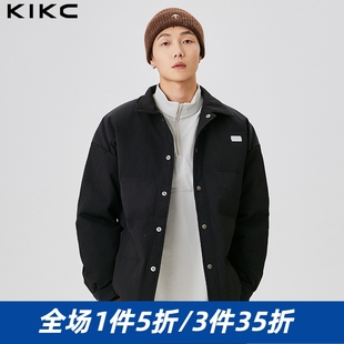 KIKC2025冬羽绒服白鸭绒男女款 舒适简约百搭防风保暖字母刺绣立领