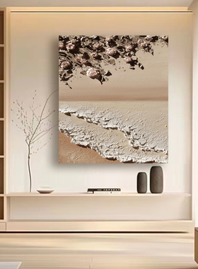 原创手绘大芬纯手绘海浪肌理客厅挂画玄关装饰画卧室软装现代油画