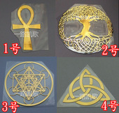 安卡丰盛树几何图案 铜质金属贴手机金属贴纸A