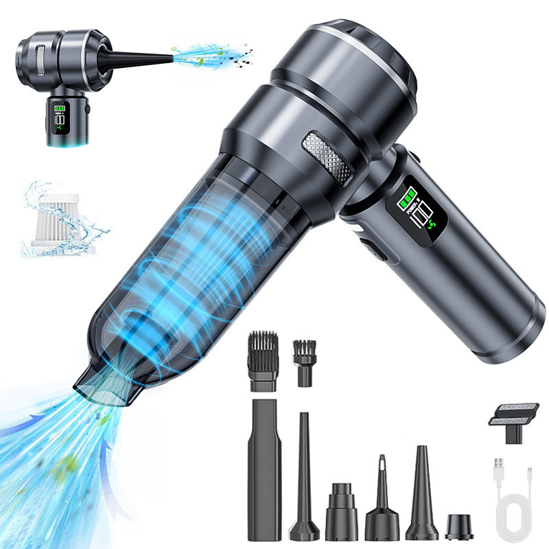 车载数显吸尘器无刷大功率除尘充气一体大吸力两用LED汽车吹尘器