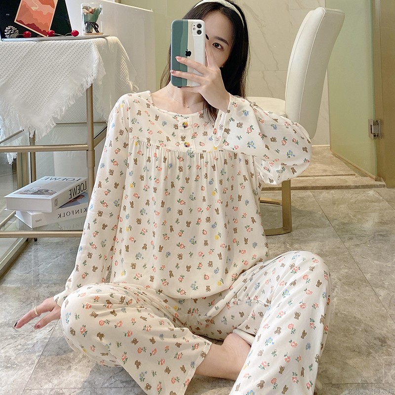 绵绸睡衣女春秋长袖薄款女装