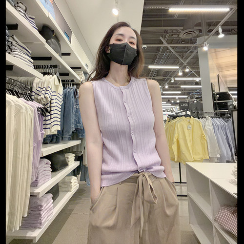 CK女士无袖柔软针织开衫