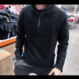 BANANA REPUBLIC男士秋冬新款半拉链套头立领加厚卫衣COS15