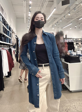 CK女士修身牛仔连衣裙纽扣