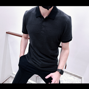Calvin Klein CK男士新款暗纹高品质短袖POLO衫商务柔软CM4-27