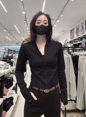 Calvin Klein CK女士春夏修身显瘦立领运动开衫卫衣外套CW108