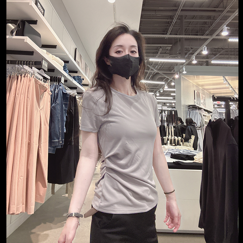 CalvinKlein腰侧褶皱短袖T恤