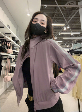 Calvin Klein CK女士新款时尚立领弹力速干柔软运动拉链外套CW606