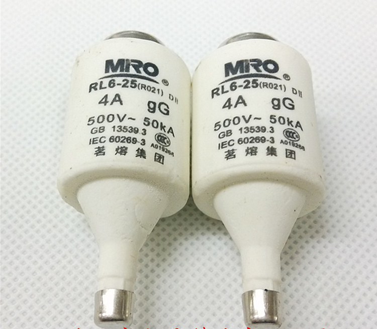 MRO茗熔陶瓷保险丝管RL6-25 RO21 R021 4A 6A 500V gG熔断器 6MM