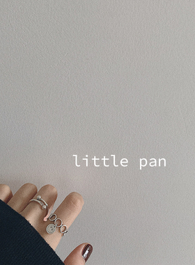 笑脸圆圈925纯银韩国ins风戒指女