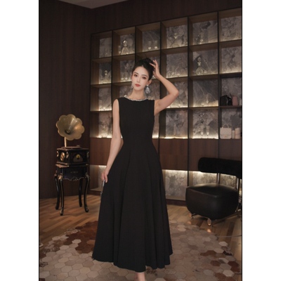 七爷定制 国内设计师品牌 显瘦气质重工连衣裙 9779