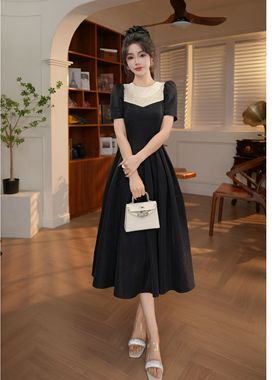 【JANE·简】夏季女设计感法式修身收腰显瘦气质名媛连衣裙80270