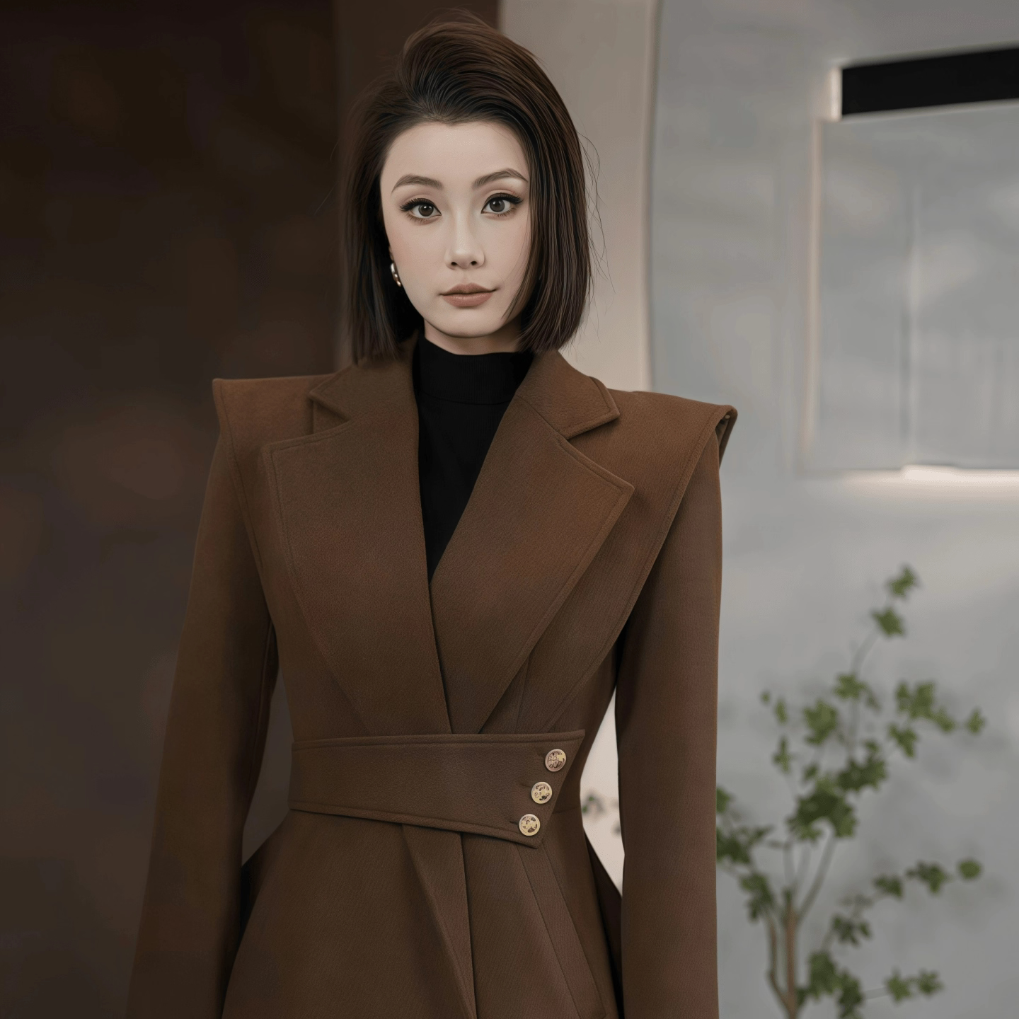 35488 通勤职业装气质女神范外套上衣高级感收腰垫肩西装