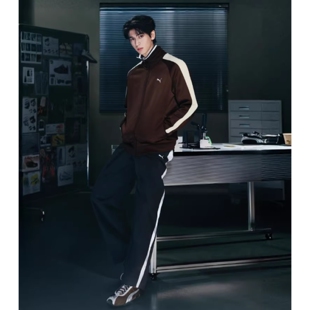 Puma彪马张凌赫同款防风拒水排湿撞色宽松阔腿弯刀裤长裤638464