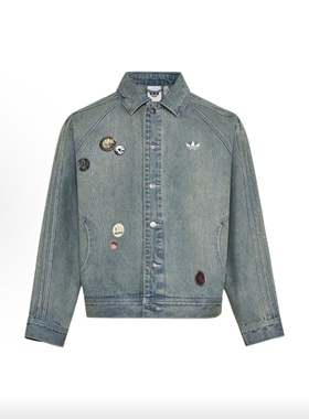 Adidas阿迪达斯三叶草牛仔外套情人节款运动休闲夹克外套KT6363