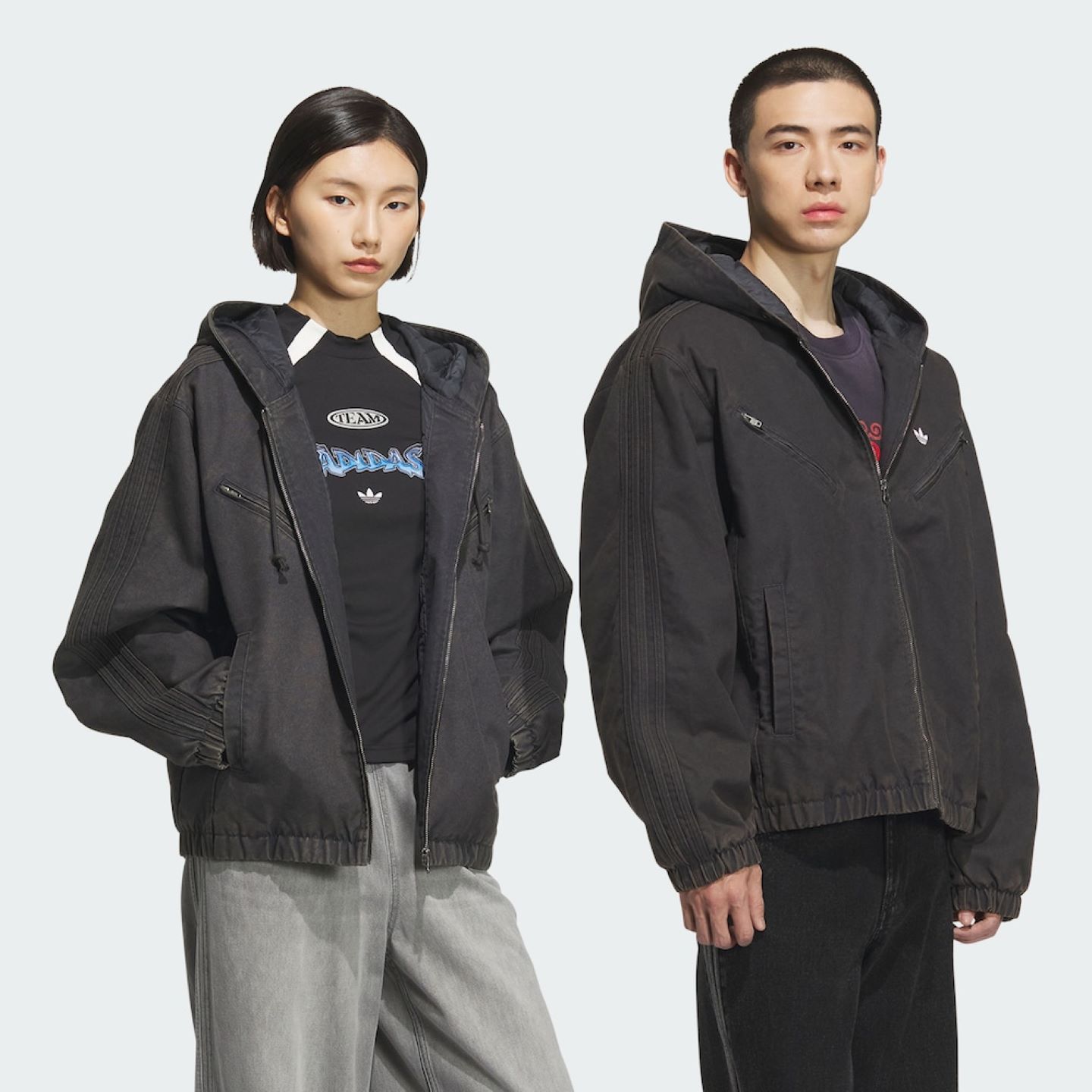 阿迪达斯男女同款连帽外套